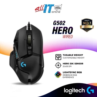 Logitech G502 HERO High Performance Wired Gaming Mouse | HERO 25K Sensor | 25,600 DPI | LIGHTSYNC RGB | Tunable Weight