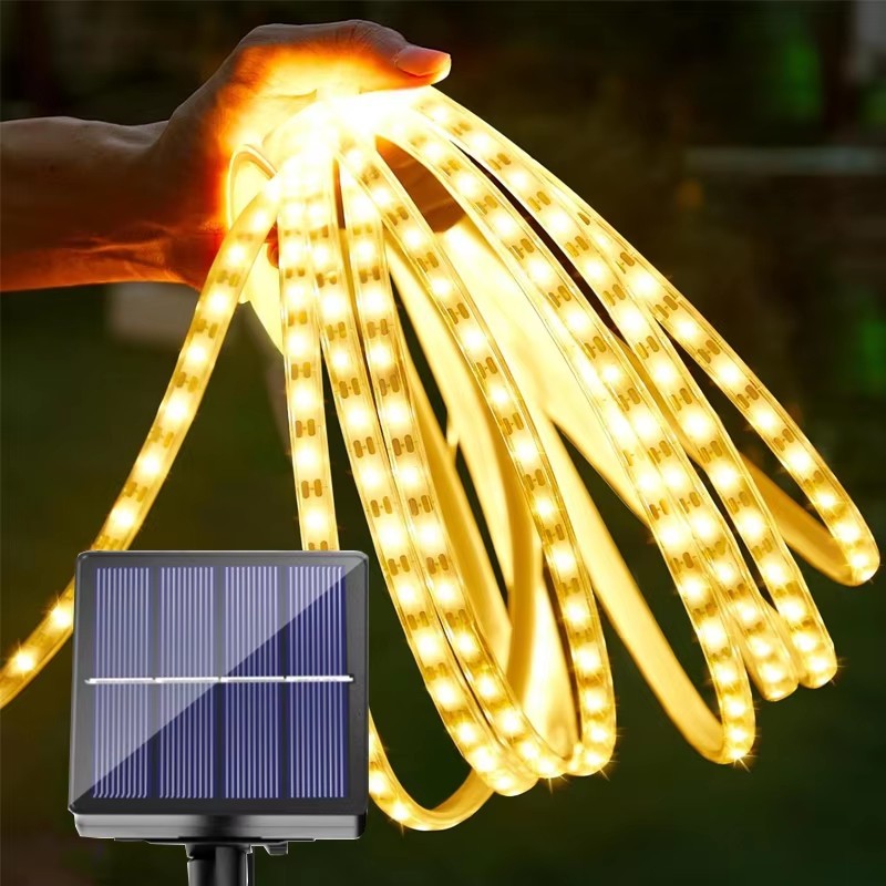 Solar Led Strip Light with 8 Lighting Modes remote control for Patio ...
