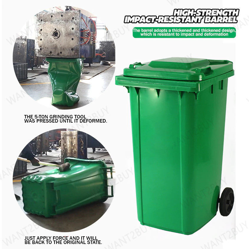 100/120/240L Outdoor Large Heavy Duty Dustbin Tong Sampah Bertutup ...