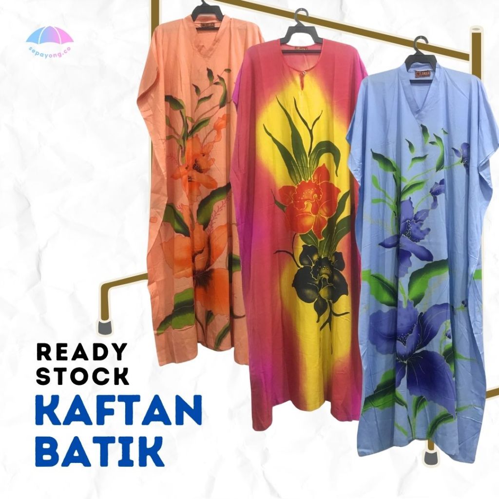 Sepayong Baju Kelawar Kaftan Corak Batik Dewasa Shopee Malaysia