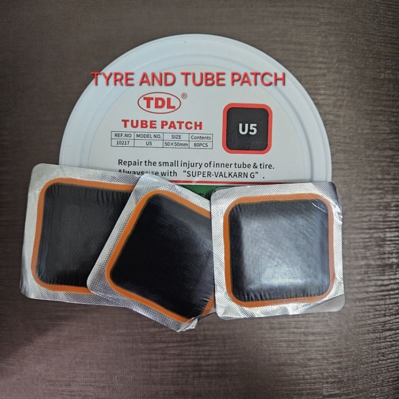 TDL tube and tyre patch 80pcs menampal tyre Dan tube repair tip top ...