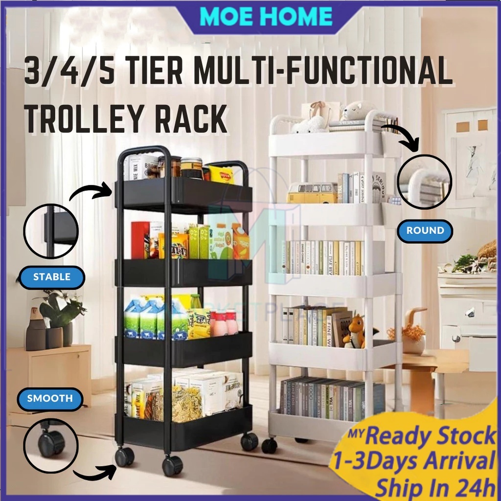 5Tier Trolley Rack Kitchen Storage Rack Troli Rak Dapur Kitchen Storage ...
