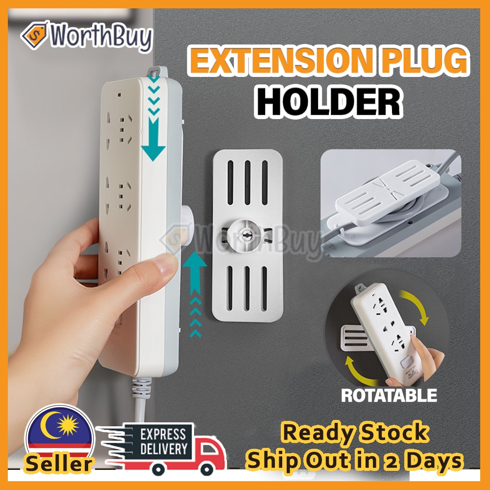 [360° Rotate] Worthbuy Wall Mount Extension Plug Holder Socket Hanger ...