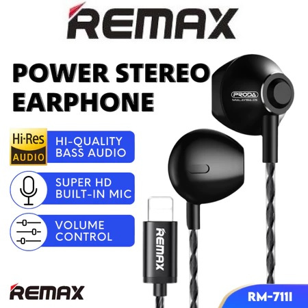 Original Remax RM-711 Earphone In-Ear Earbuds Stereo Headphone 3.5mm Ip ...