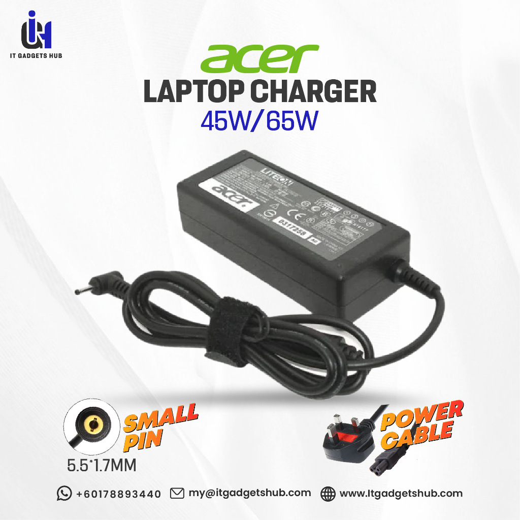 Laptop Power Adapter ACER Laptop Charger Acer Aspire Acer Big Pin 45W ...