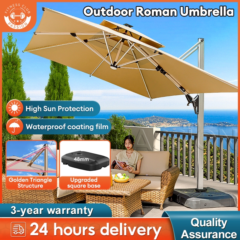 PASSION Patio Garden Umbrella Payung Besar Payung Taman Outdoor ...