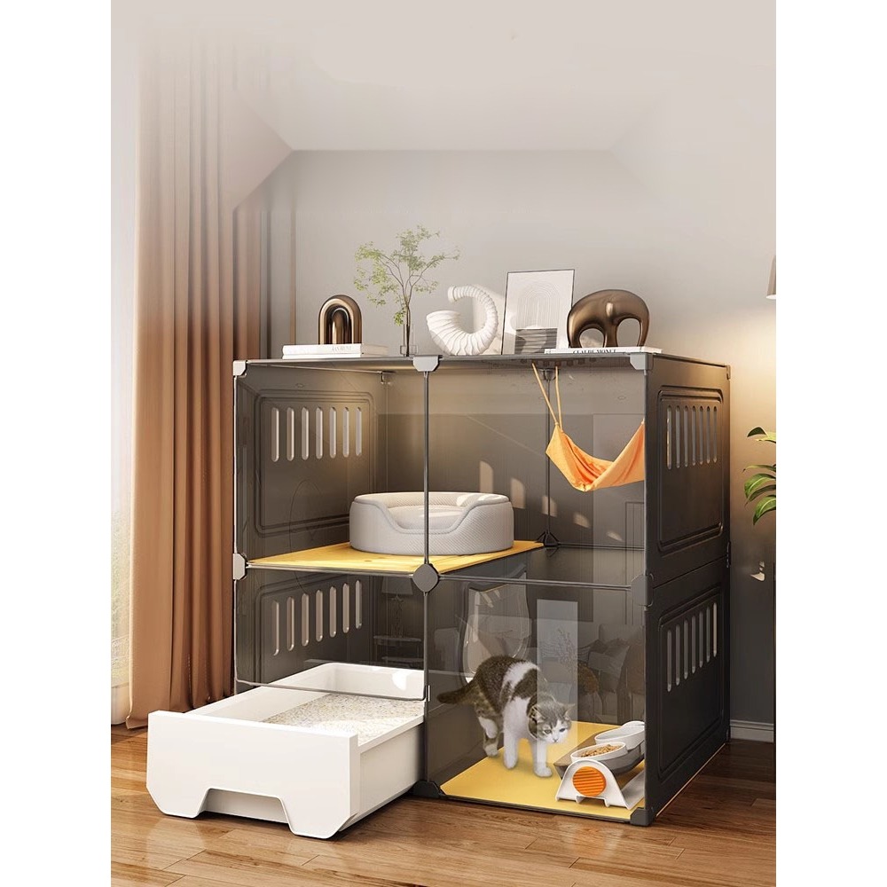 Cat Cage Cat Toilet Litter Box Integrated Home Indoor Non-Covering ...