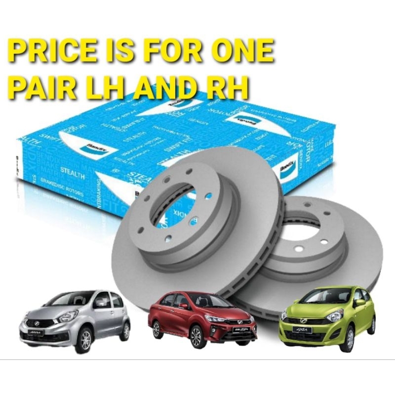 BENDIX SWIFTFIT FRONT DISC ROTOR MYVI LAGI BEST AXIA BEZZA (1PAIR ...