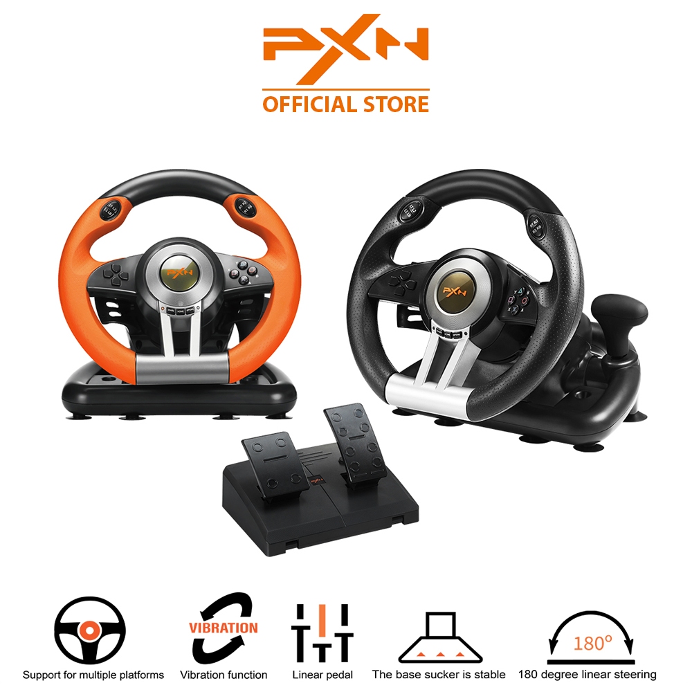 PXN V3 PRO Racing Steering Wheel With Foldable Pedal Vibration Gaming ...