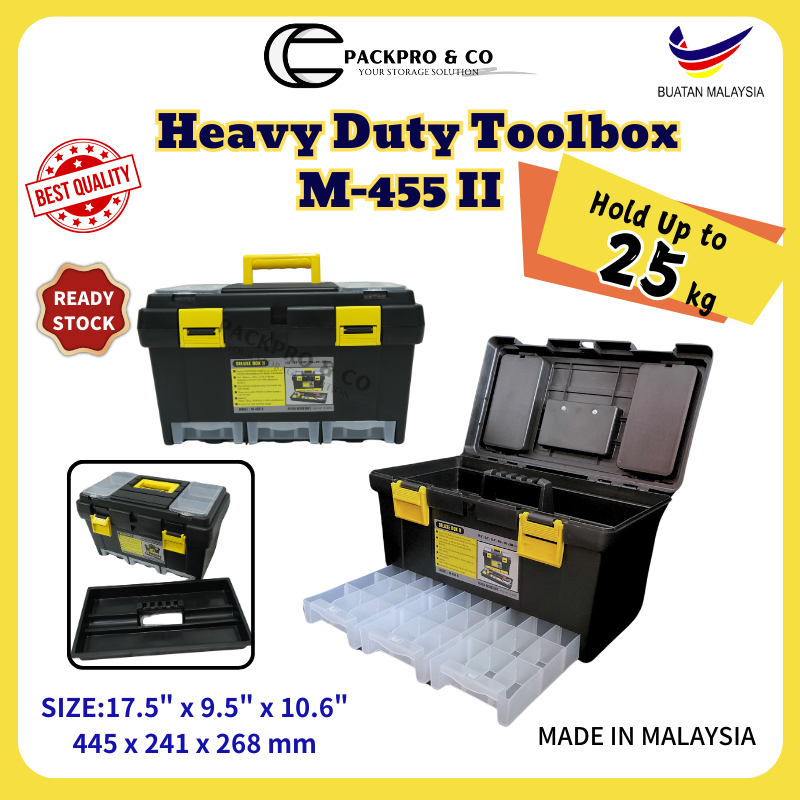 【M-455-ll 】17.5” Heavy Duty Quality Big Plastic Tool Box Hardware ...