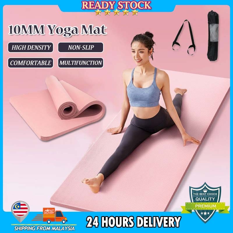 Feetlu Extra Thick Yoga Mat - 10mm/12mm Non-Slip Exercise Mat With Carrying Strap For Pilates & Workouts