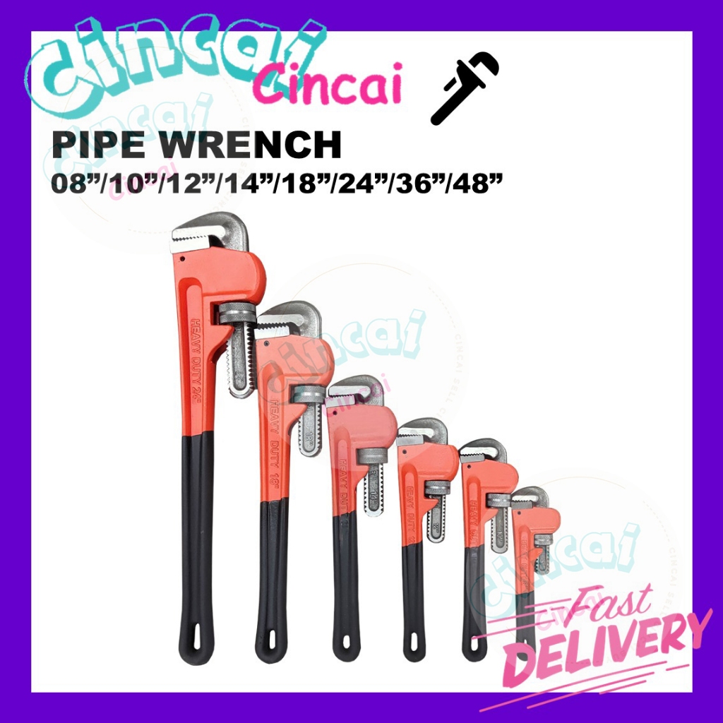 HEAVY DUTY ADJUSTABLE PIPE WRENCH PLUMBER SPANNER PLUMBING TOOLS 08 ...