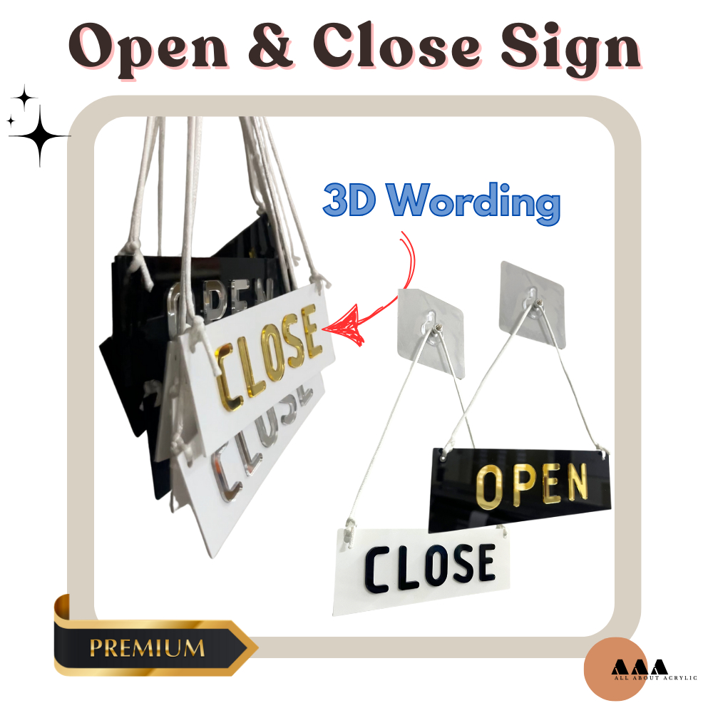 3D OPEN and CLOSE Acrylic Sign Hanging | Shopee Malaysia