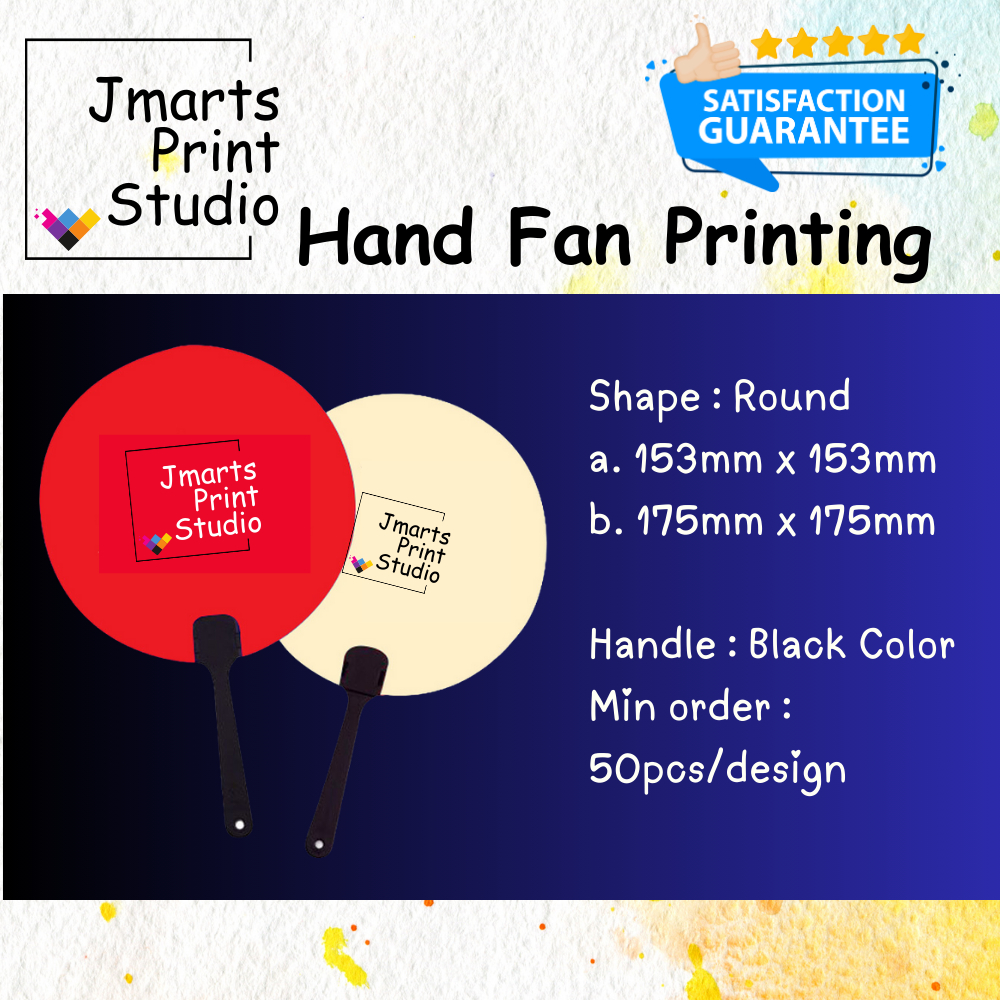 [Ship Out 48hours] 50pcs Round Hand Fan with handle | Shopee Malaysia