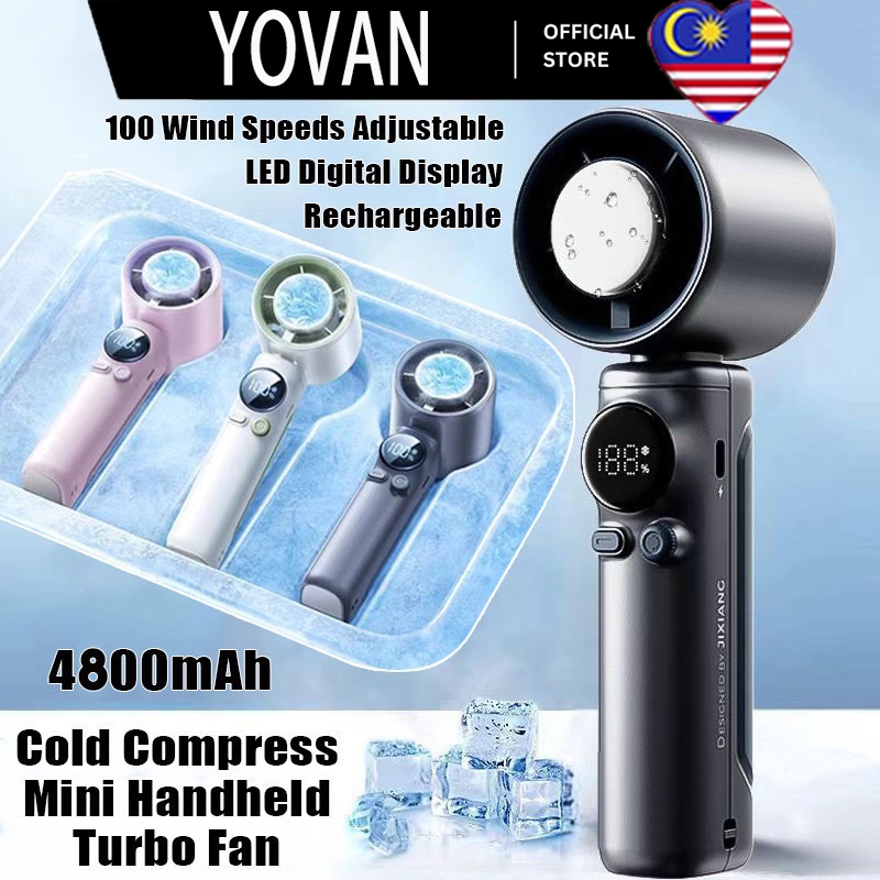 Handheld Fan Kipas pegang tangan Mini Fan 4800mAh Cooling Fan High ...