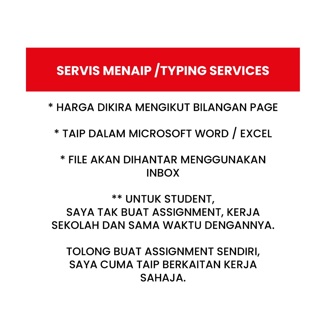 Servis Menaip Typing Service Microsoft Word Document | Shopee Malaysia