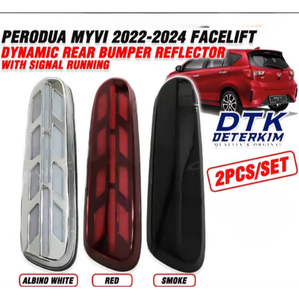 Perodua Myvi 2022-2024 Rear Bumper Reflector LED DRL Daylight+Running ...