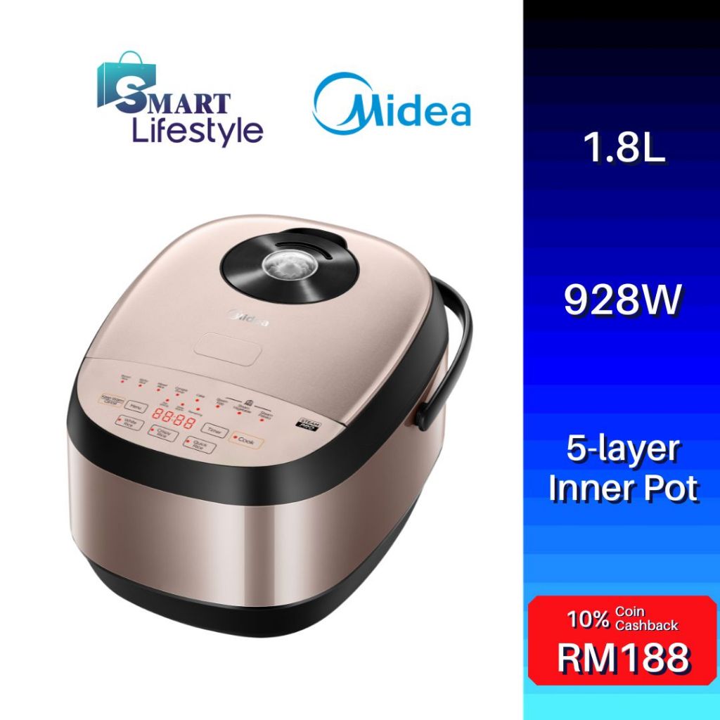 Midea 1.8L Digital Rice Cooker MB-DR5011GL | Shopee Malaysia