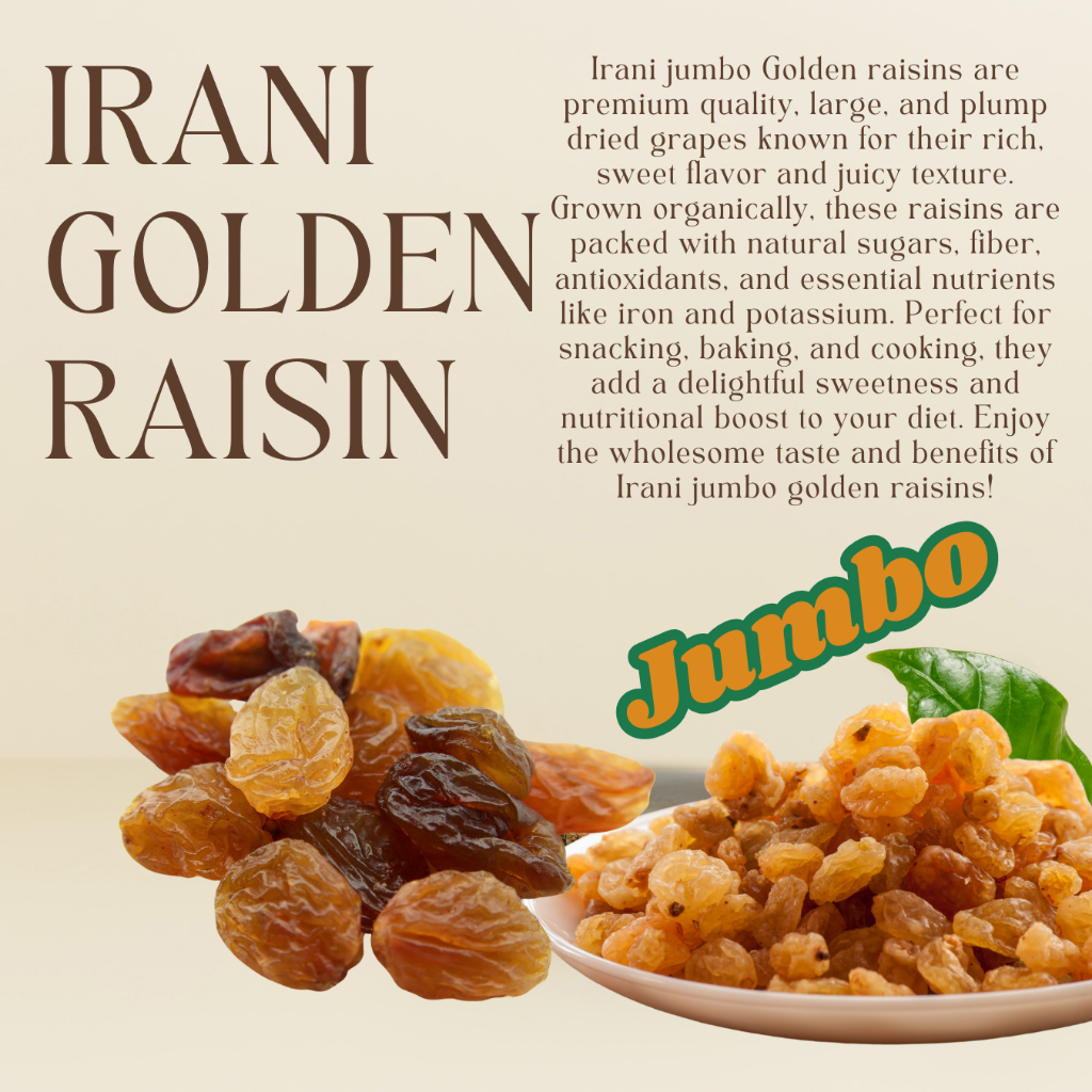 Golden Jumbo Raisin/Kismis Jambo Hitam/Kismis Iran/Golden Raisin/1Kg ...