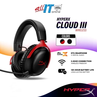 HyperX Cloud III Wireless DTS X Gaming Headset with Signature Comfort | Angled 53mm Drivers | Ultra-Clear Microphone
