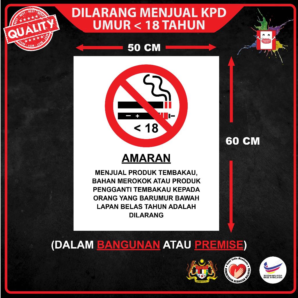 No Smoking Sign & No Vaping Sign 2025 Government Standard⛔ Sticker ...