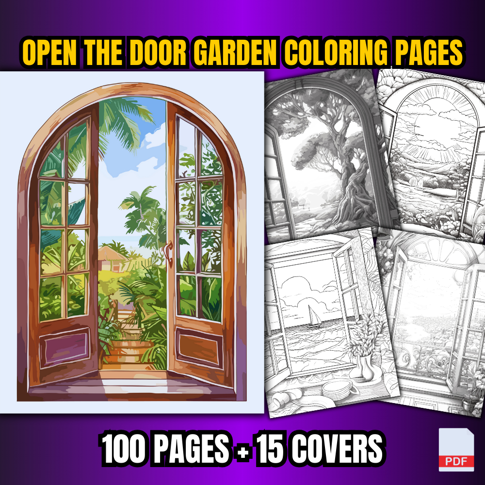 [PDF] OPEN THE DOOR GARDEN COLORING PAGES FOR ADULTS (100 PAGES + 15 ...