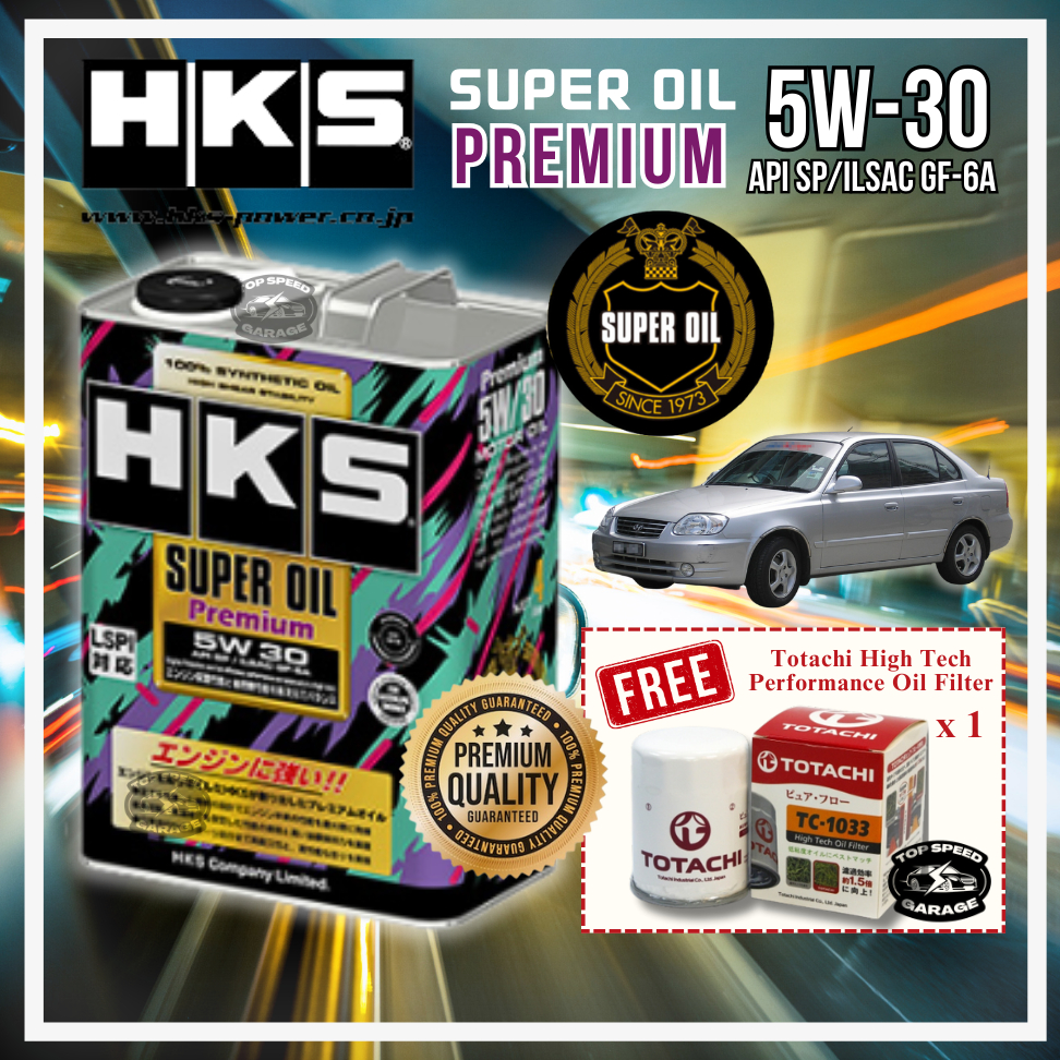 HYUNDAI ACCENT - HKS SUPER OIL Premium 5W30(API SP/ILSAC GF6A)FULLY ...