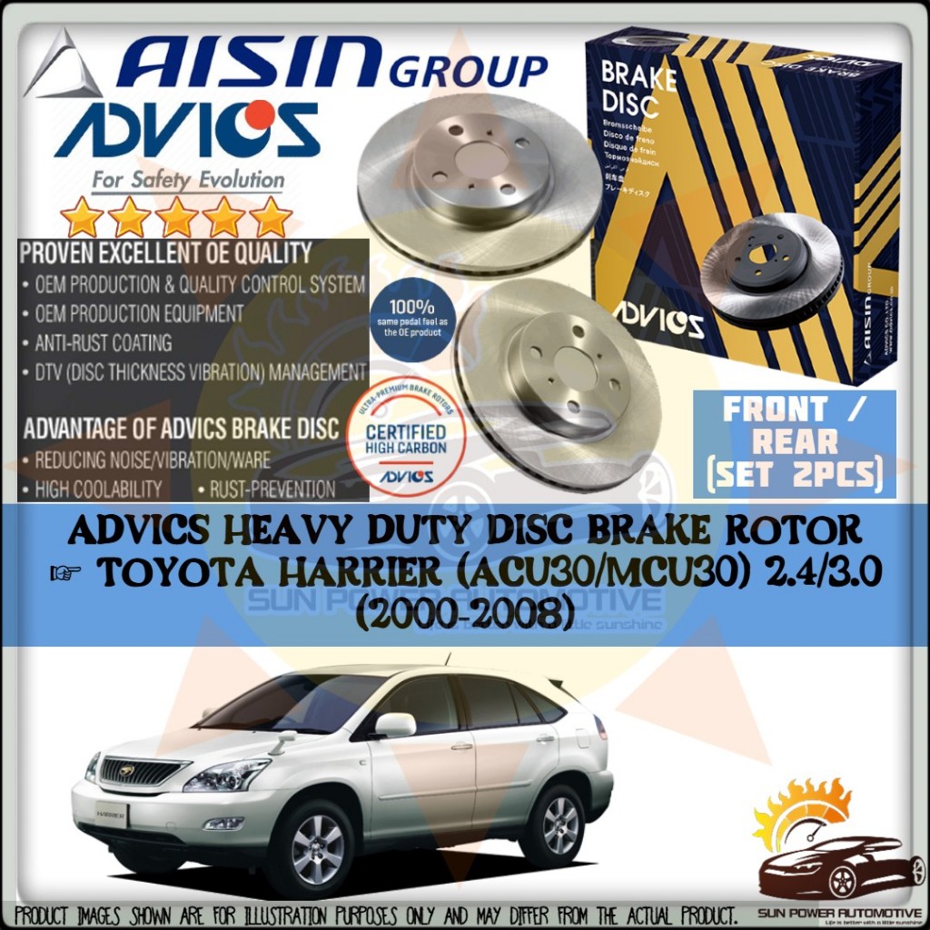 AISIN ADVICS Heavy Duty Toyota Harrier ACU30 / MCU30 2.4 / 3.0 Brake ...