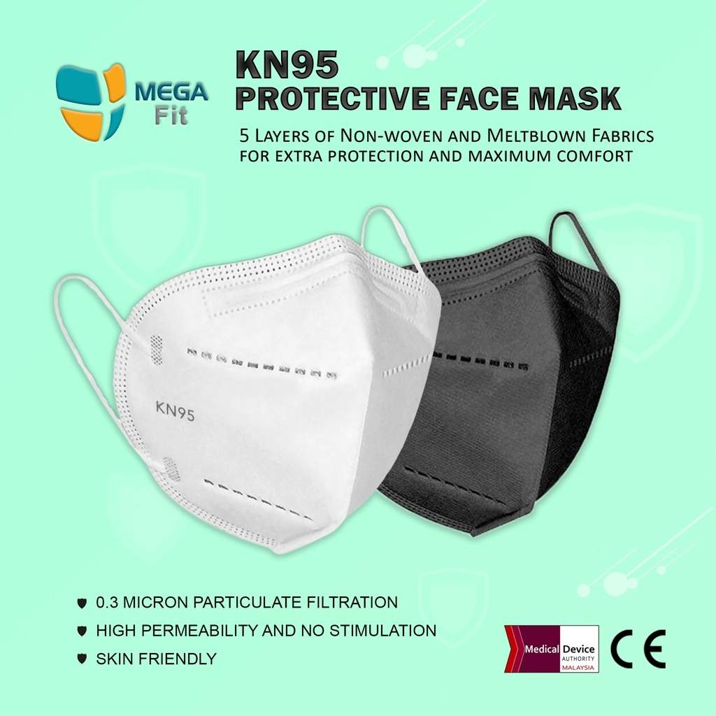Mega Guard KN95 PROTECTIVE FACE MASK (10pcs per box) | Shopee Malaysia
