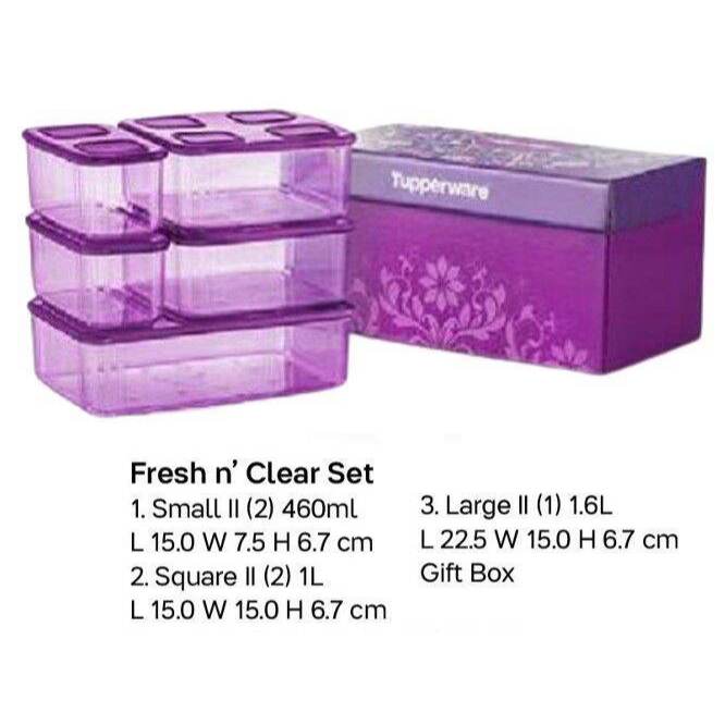 Tupperware Fresh n’ Clear Set with Gift Box | Shopee Malaysia
