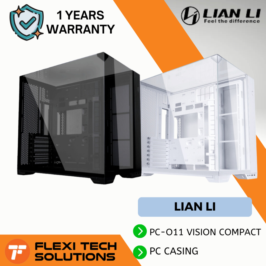 Flexi Tech LIAN LI O11 VISION COMPACT PC Desktop Casing - Black / White ...