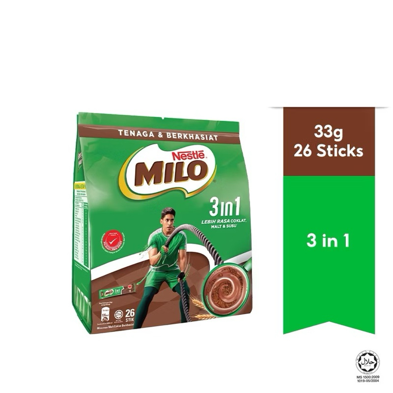Nestlé Milo 3 in 1 LEBIH RASA COKLAT MALT & SUSU | Shopee Malaysia