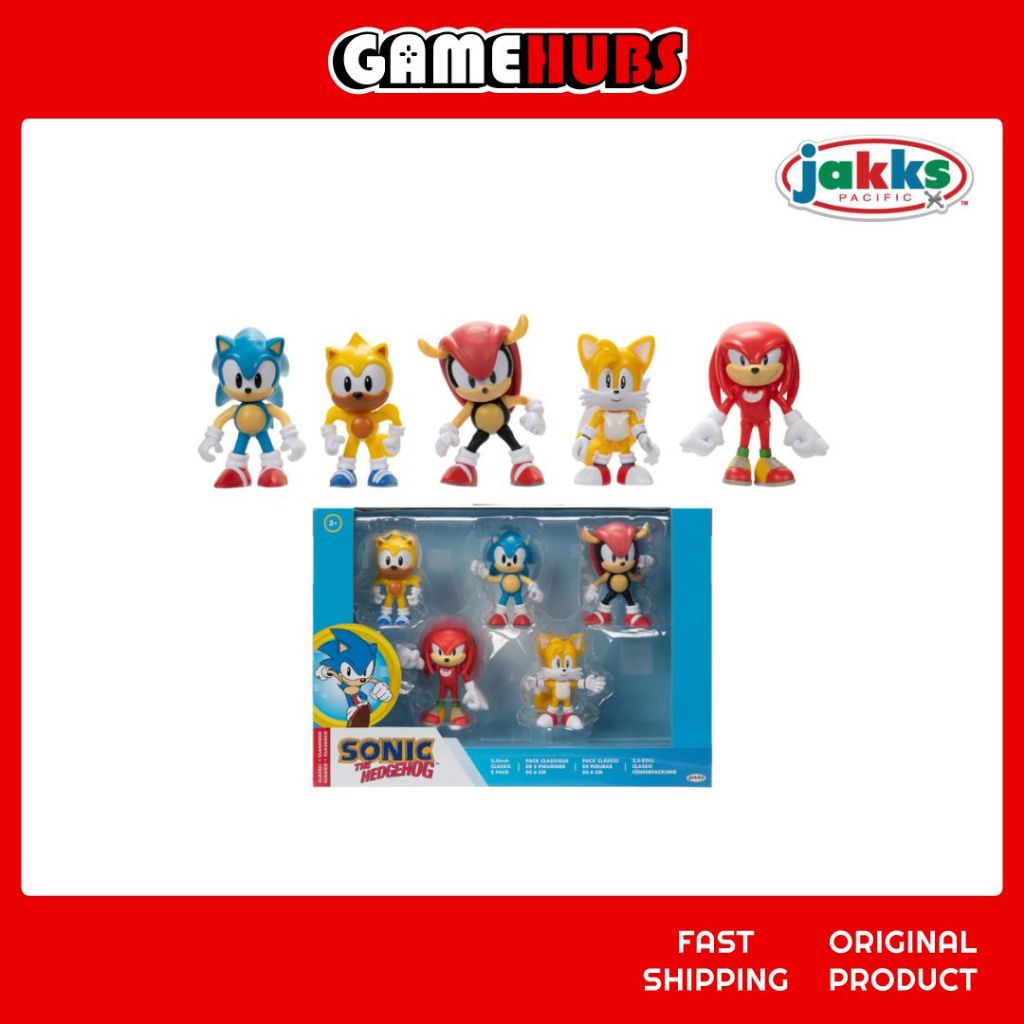 Sega Sonic the Hedgehog 2.5 Classic 5 Pack Poseable Figurines - Ray ...
