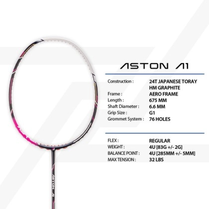 PROTECH ASTON A1 / A3 / A5 / A7 / BADMINTON RACKET 4U - FREE STRING ...
