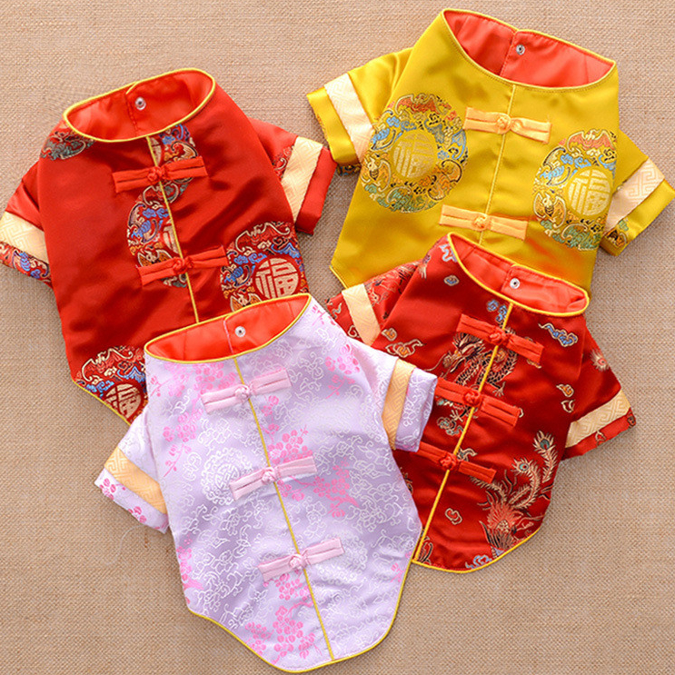 Premium CNY Samfu Cheongsam 狗狗新年衣服 Dog Clothes 狗猫宠物狗猫衣服 Chinese New ...