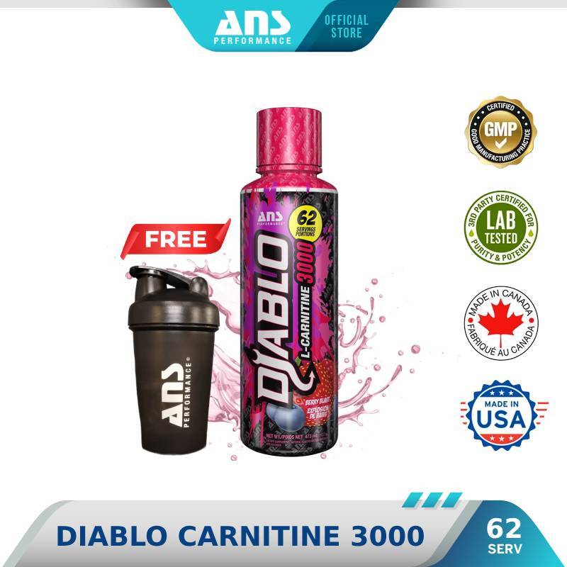 ANS Performance Diablo Carnitine 3000, 62 Servings + FREE GIFT