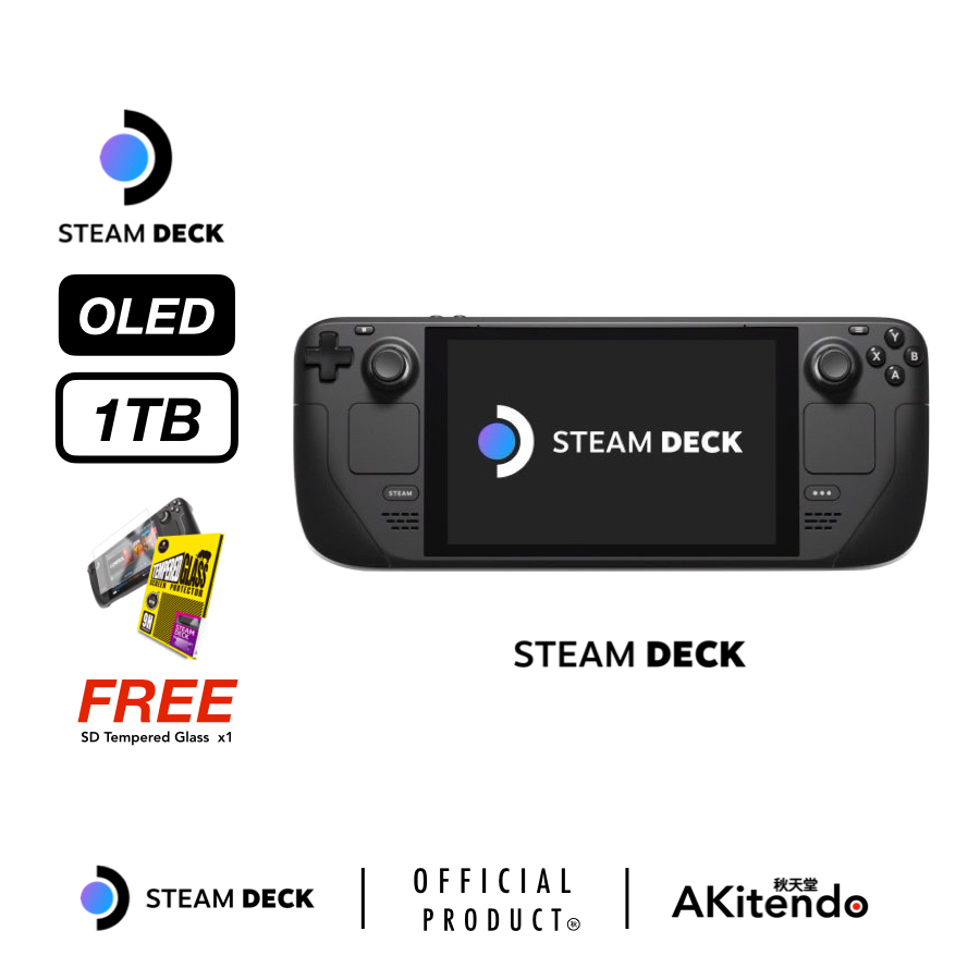 VALVE STEAM DECK OLED 1TB GAMING HANDHED + FREE SKULL & CO TEMPERED ...