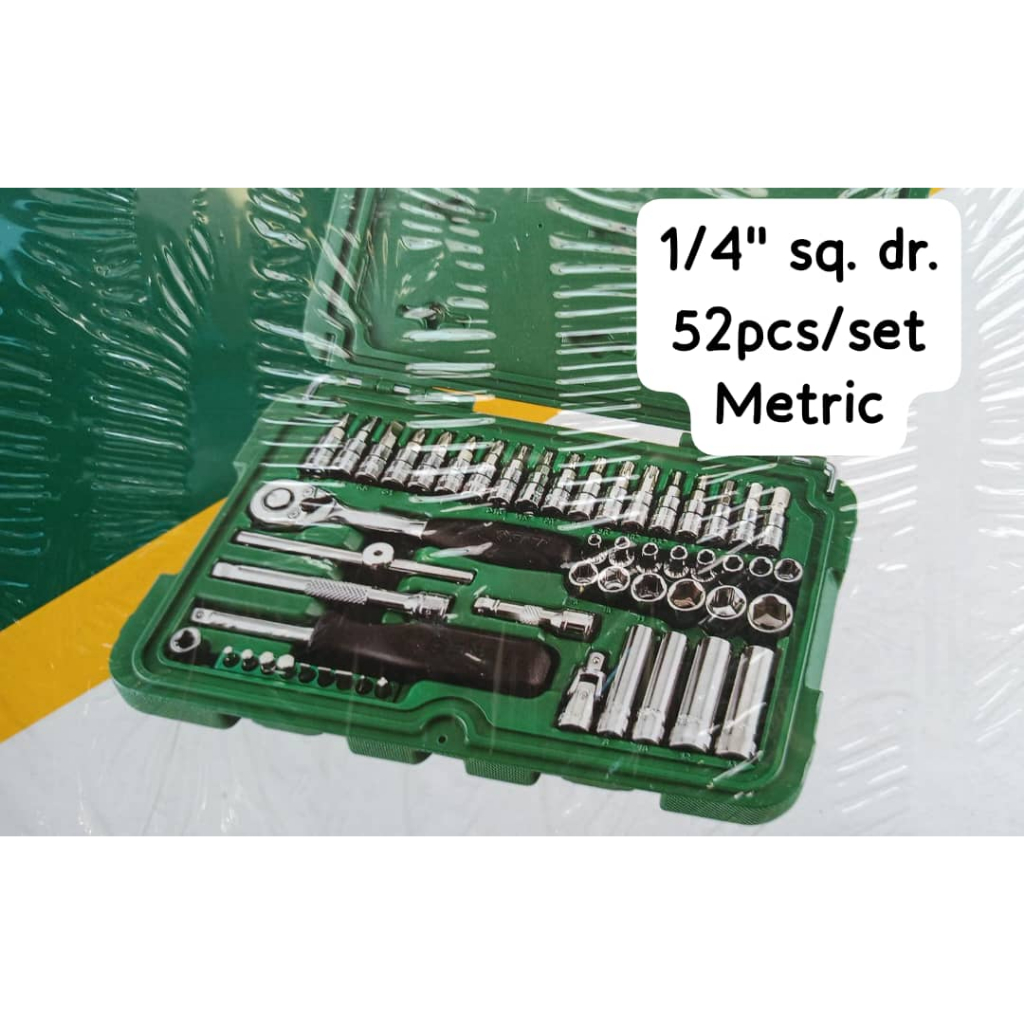 SATA 09002 38PC 1/4" DRIVE 6 POINT METRIC SOCKET SET 3.5MM-14MM ...