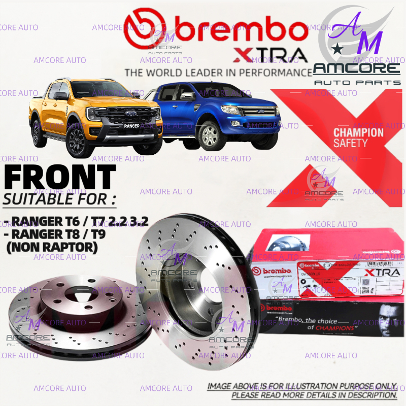 FORD RANGER T6 / T7 / T8 / T9 (NON RAPTOR) - BREMBO XTRA BRAKE DISC ...