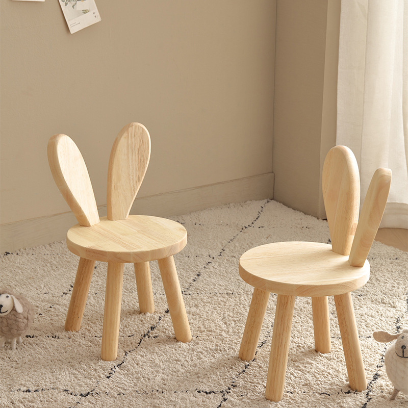 Small Low Stool Solid Wood round Stool Mushroom Stool Cute Children's ...