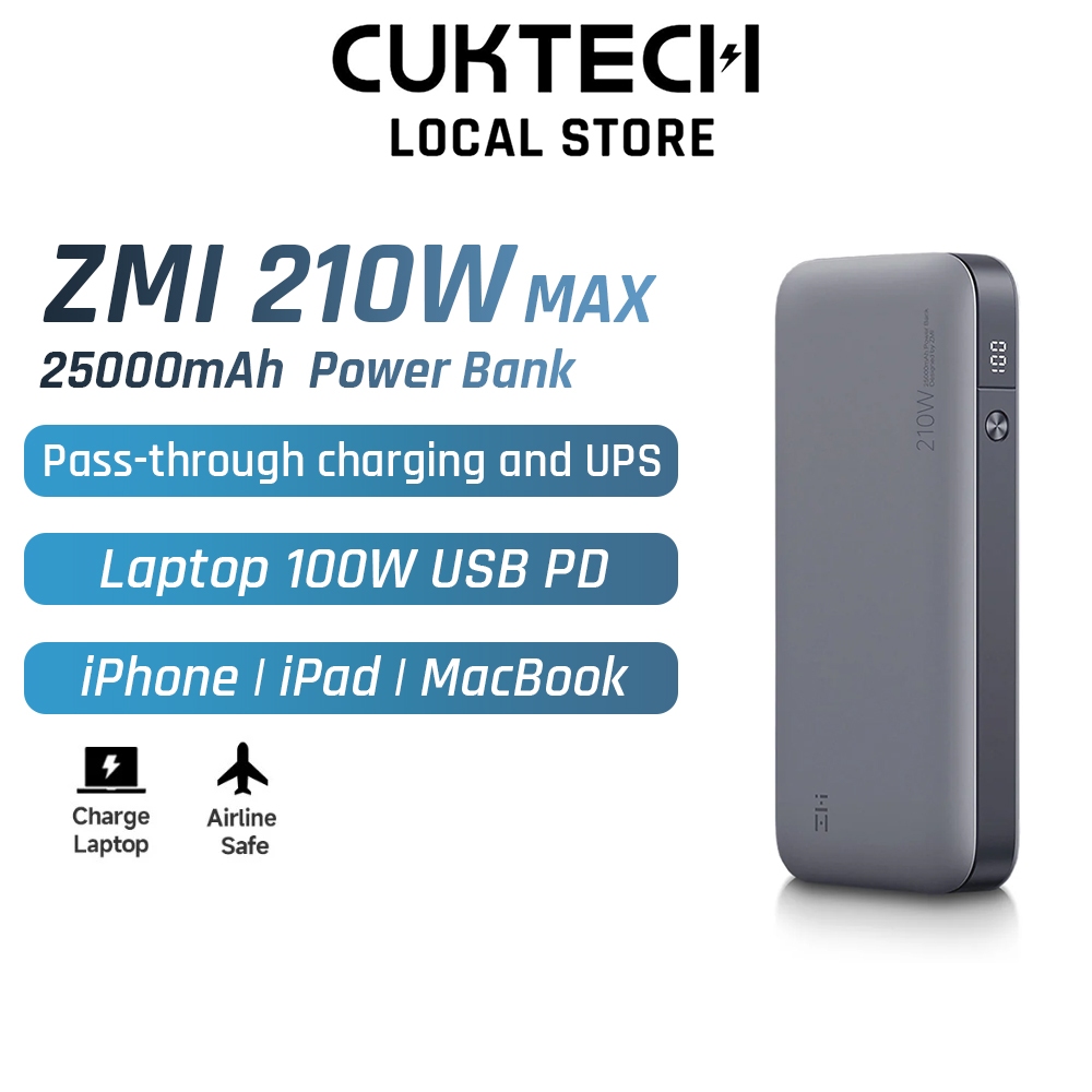 CUKTECH ZMI Power Bank 210W 25000mAh QB826G Support Xiaomi 120W ...