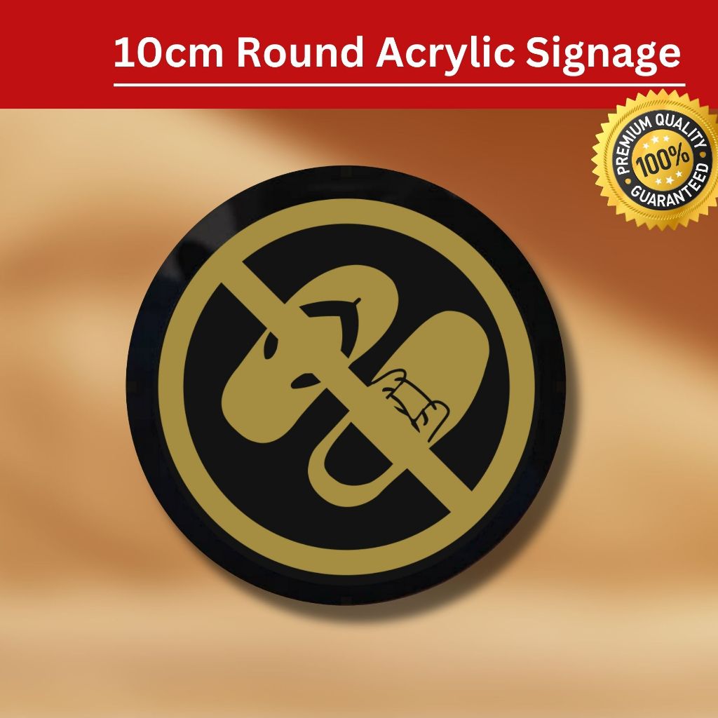 No Shoes Signage - 10 cm Diameter Signage with Double sided tape ...