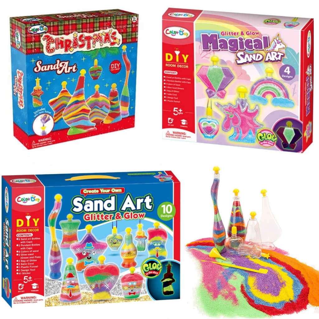 DIY Arts and Crafts Activity Kit With Puzzle Game Luminous Colored Sand ...