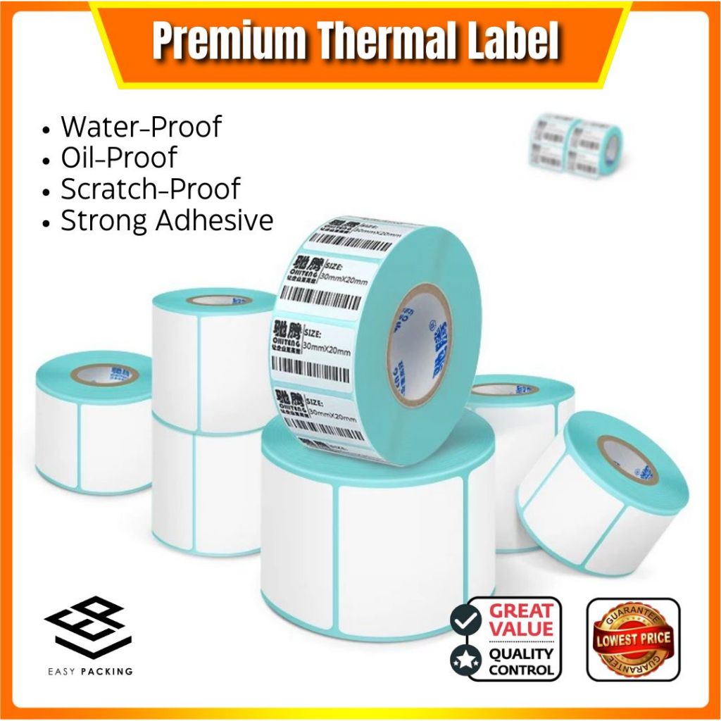 Premium Thermal Label Sticker Thermal Paper Barcode Label Sticker ...