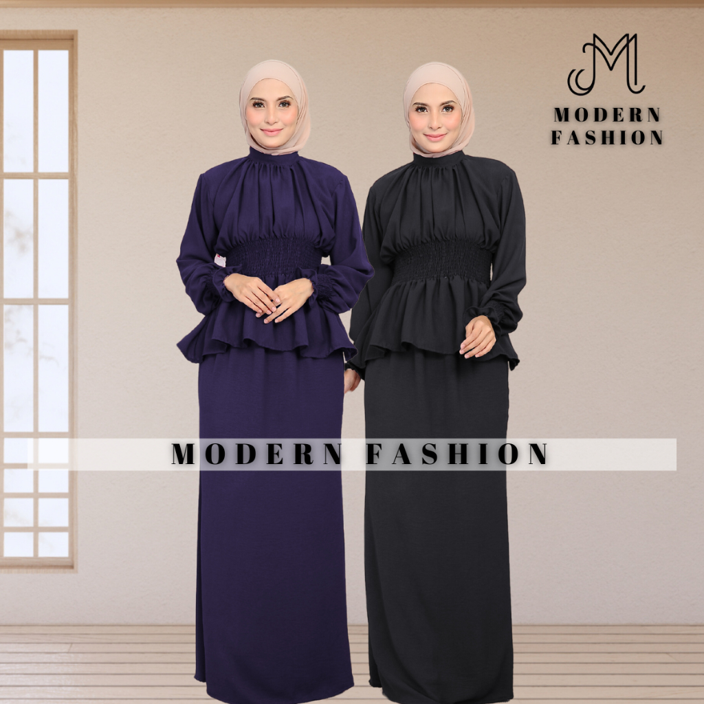Baju Kurung Kedah | Raya 2025 Collection Kain Italian Crepe by Modern ...