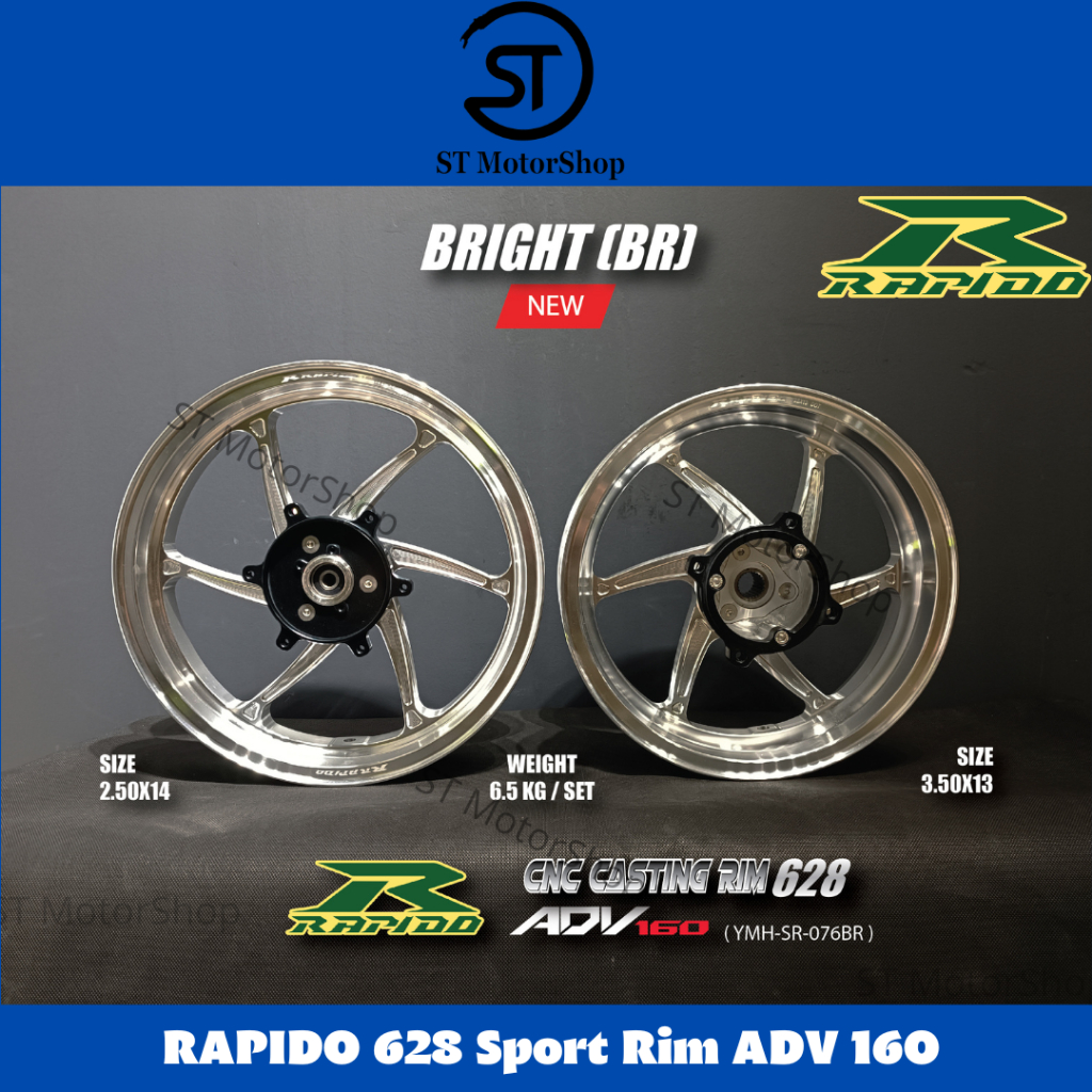 RAPIDO ADV 160 Sport Rim 628 CNC Casting Front 250*14 Rear 350*13 Depan ...