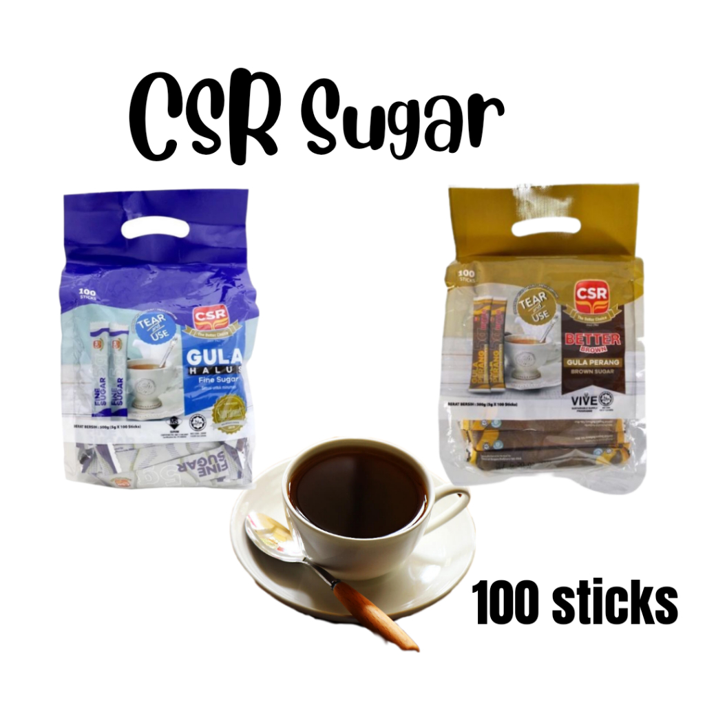 5g Gula Sugar Brown Perang Sachet CSR Fine Sugar Healthy Halus Sticks ...