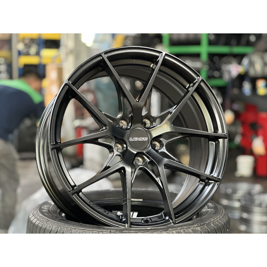 NEW 18X8.5J Lenso Jager Dyna 2 Rim (set of 4) Black 5X114.3 Civic Camry ...