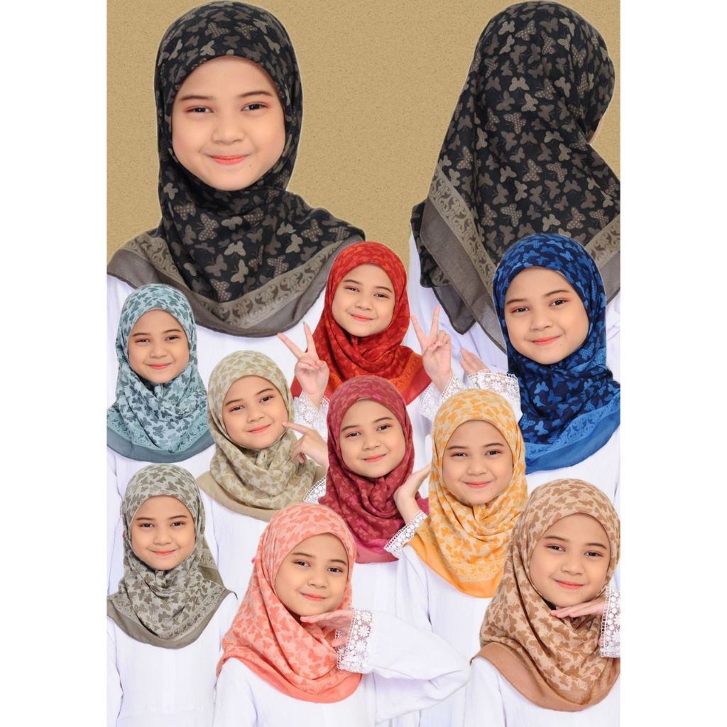 TUDUNG BUDAK BAWAL COTTON PREMIUM CORAK BUTTERFLY | Shopee Malaysia