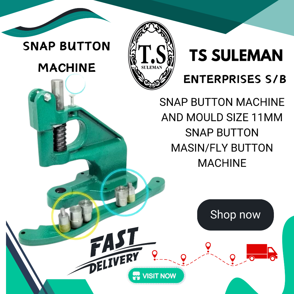 snap button machine and mould size 11mm snap button masin / fly button ...